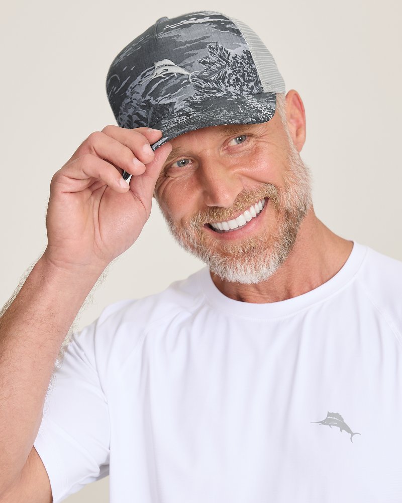 Coastal Palms Trucker Cap - Black