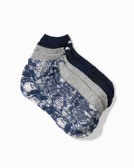 IslandZone Botanical Blues Athletic Socks - 3 Pack - Assorted