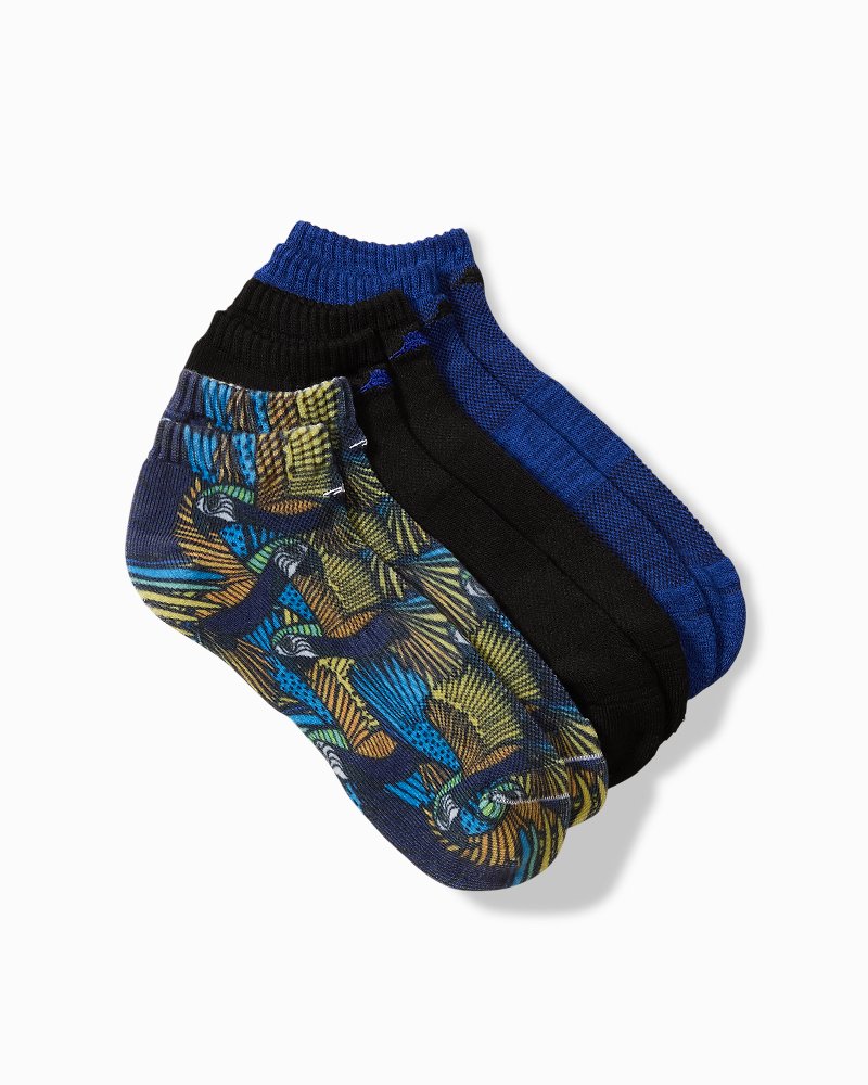 IslandZone Parrot Blues Athletic Socks - 3 Pack - Assorted