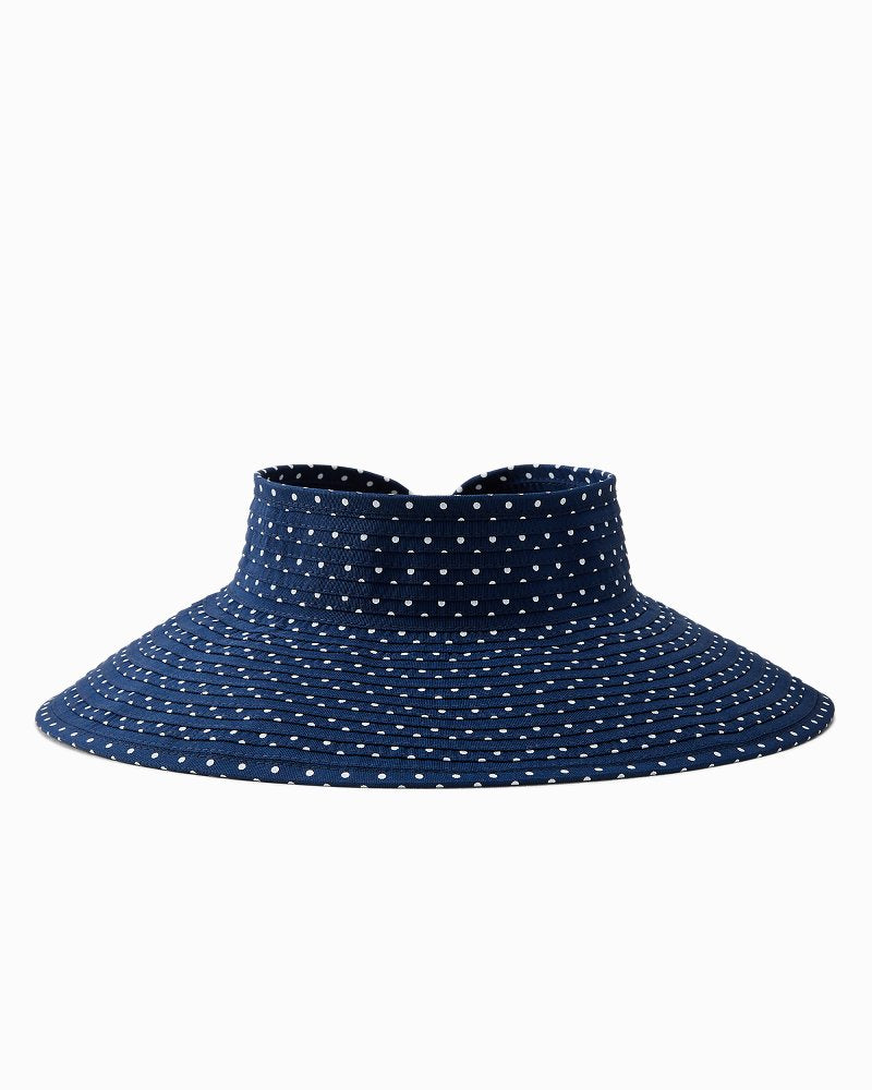 Polkadot Packable Visor - Navy