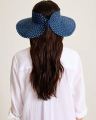 Polkadot Packable Visor - Navy