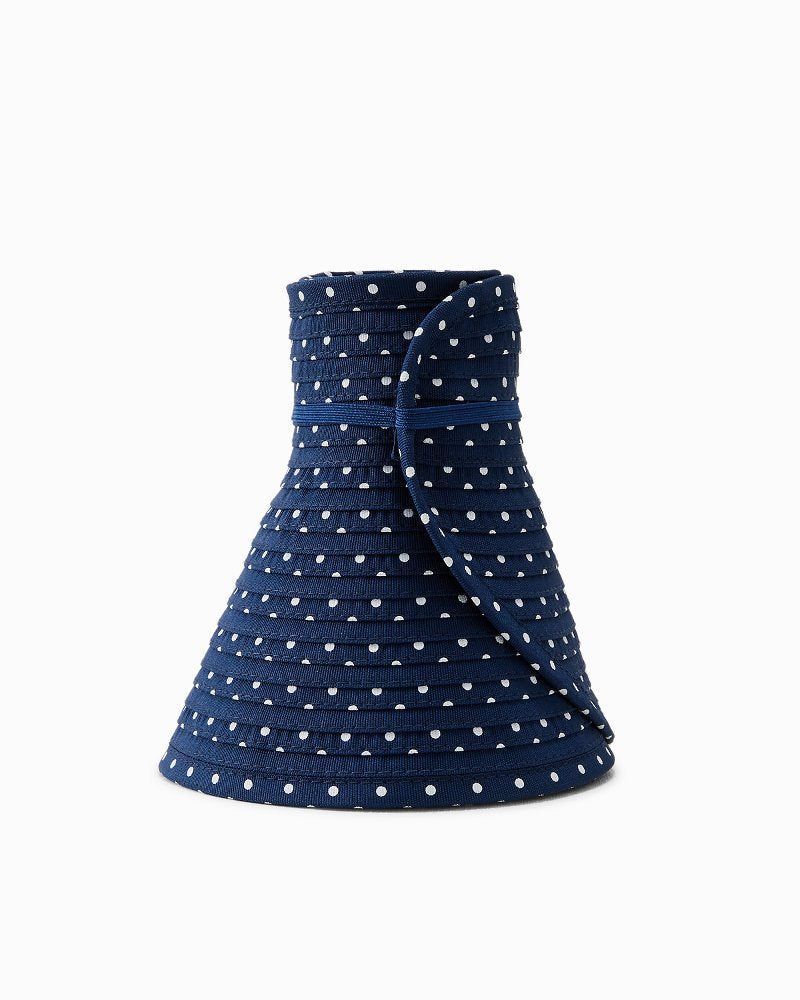 Polkadot Packable Visor - Navy