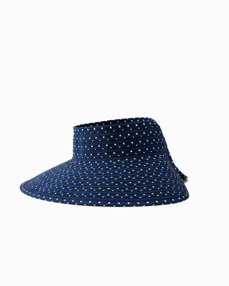 Polkadot Packable Visor - Navy