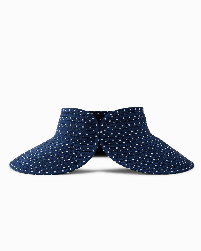 Polkadot Packable Visor - Navy