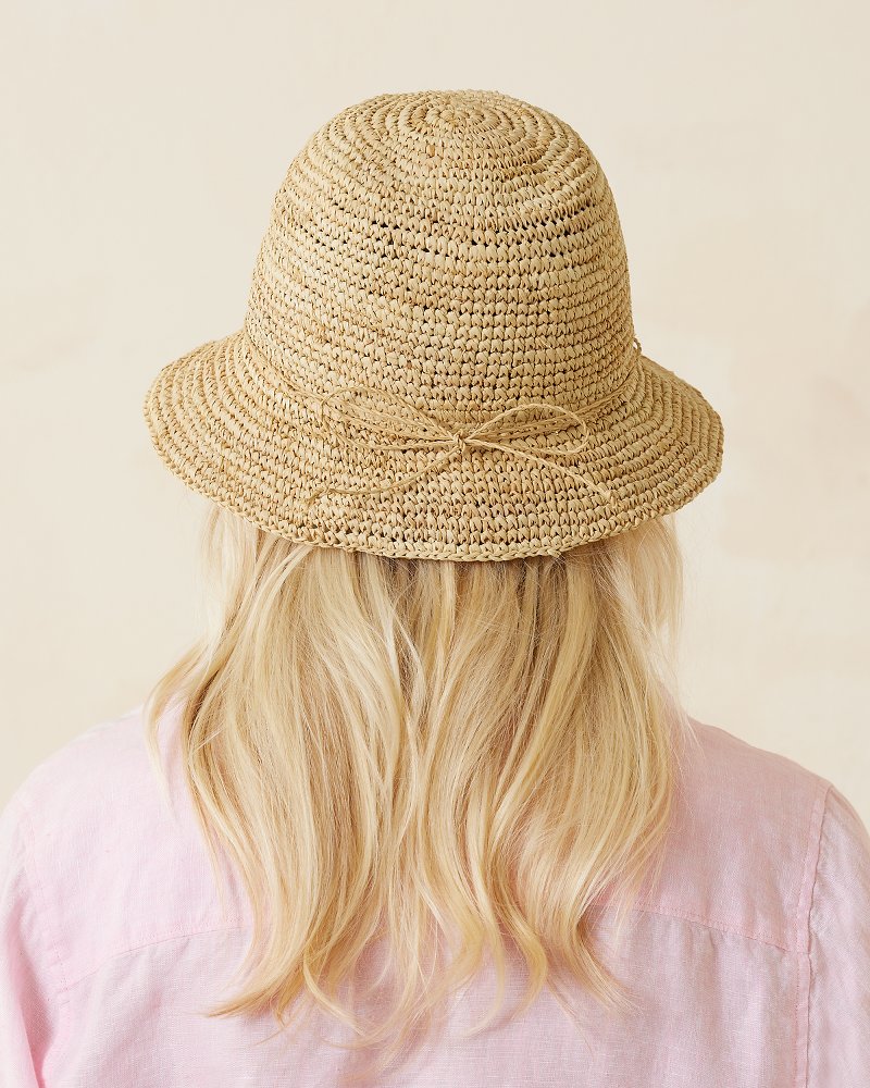 Crochet Raffia Fedora Hat - Natural