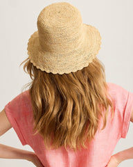 Sand Dollar Raffia Bucket Hat - Natural