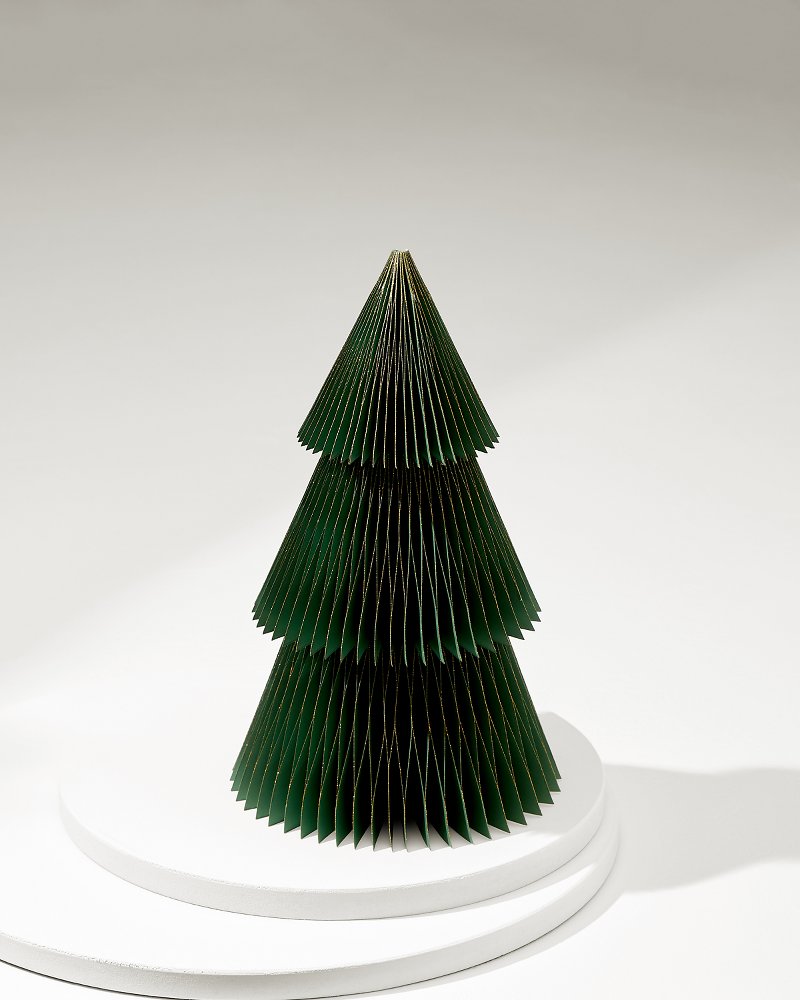 Green 12-Inch Paper Tabletop Tree - Green