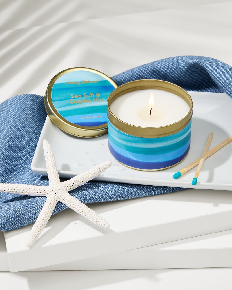 Sea Salt and Coastal Mist 6-oz.Travel Candle Tin - Multicolor