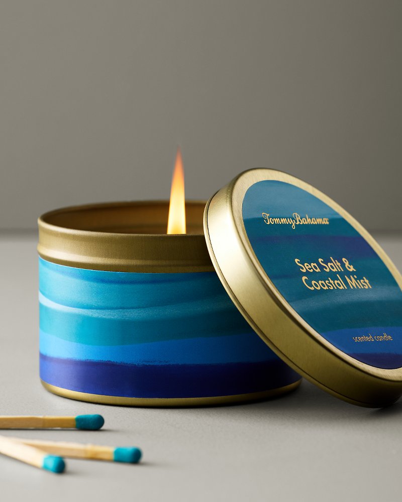 Sea Salt and Coastal Mist 6-oz.Travel Candle Tin - Multicolor