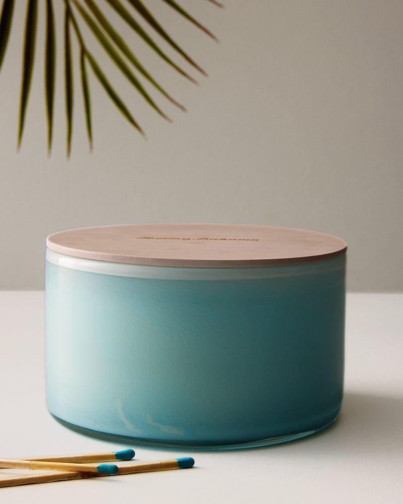 Sea Salt and Coastal Mist Powdered Glass 20-oz. 4-Wick Candle - Multicolor