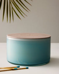 Sea Salt and Coastal Mist Powdered Glass 20-oz. 4-Wick Candle - Multicolor