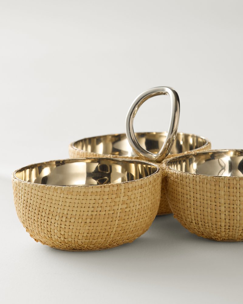Raffia Condiment Bowl Trio - Raffia