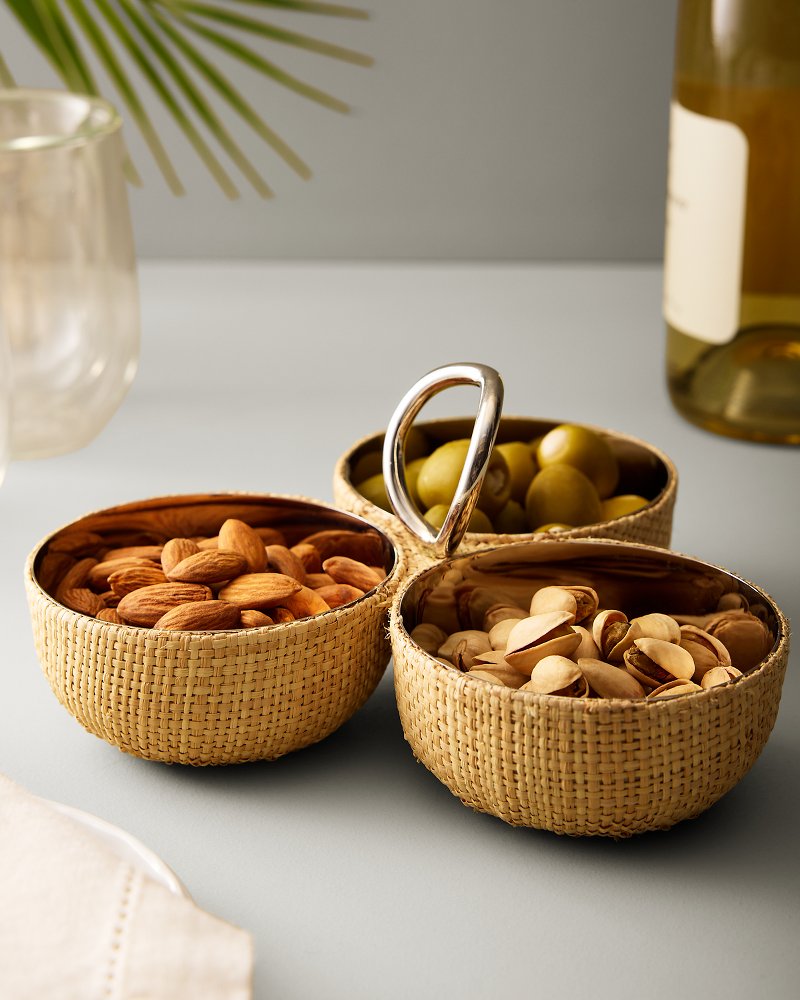 Raffia Condiment Bowl Trio - Raffia