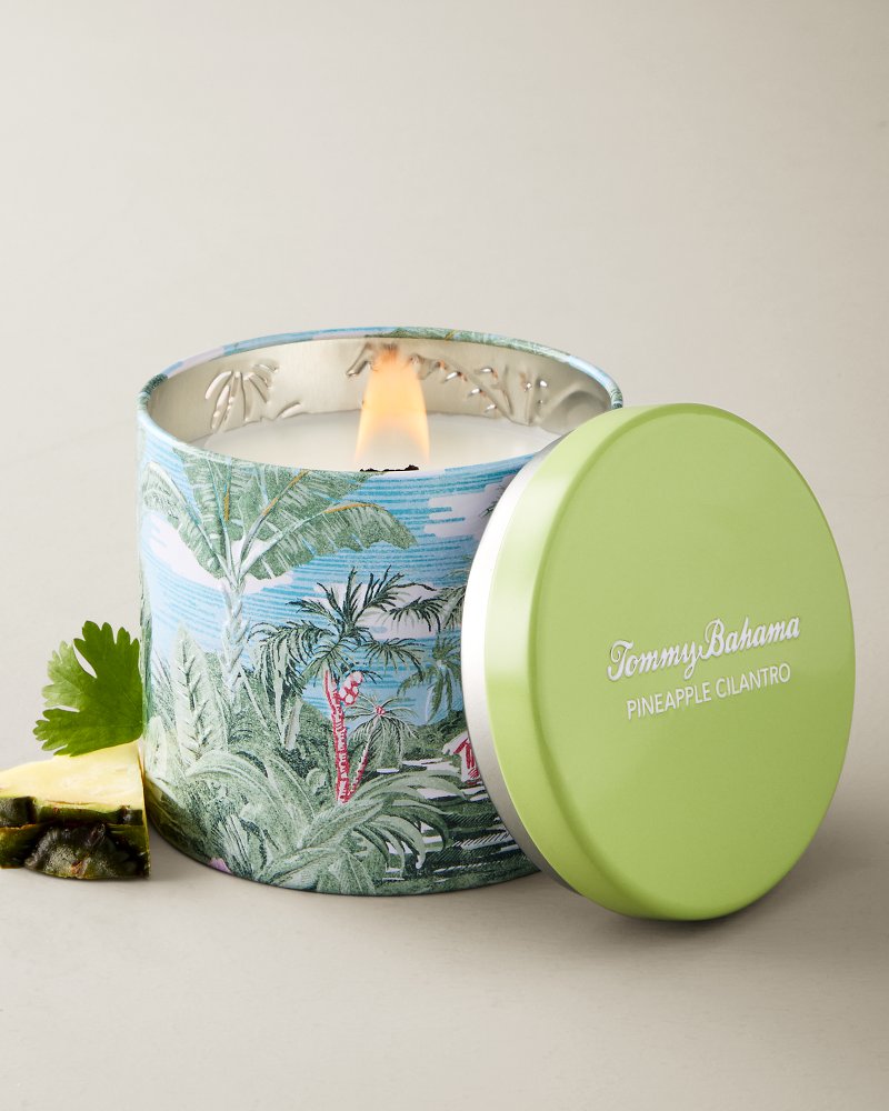 Pineapple Cilantro Embossed 10.6-oz. Candle Tin - Pineapple Cilantro