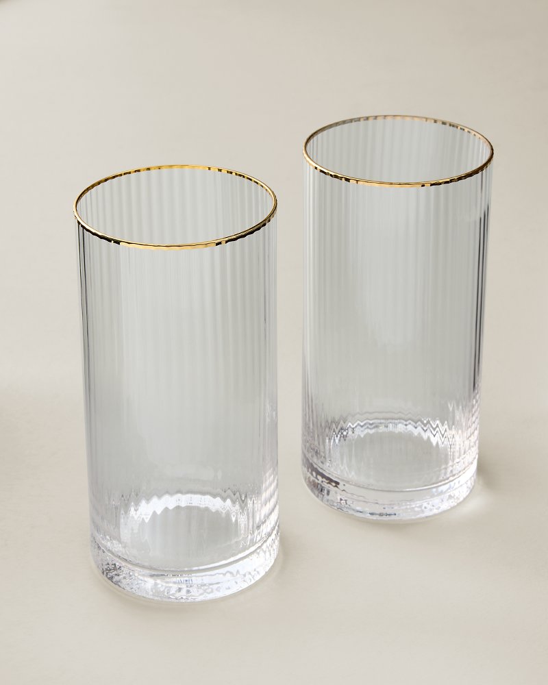 Optic Highball Glasses - Set of 2 - Clear