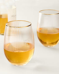 Optic Stemless Wine Glasses - Set of 2 - Clear