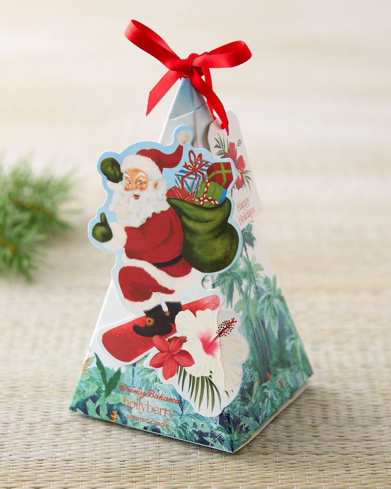Santa Origami Candle Ornament - Multicolor