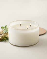 Beach Linen Powdered Glass 20-oz. 4-Wick Candle - White
