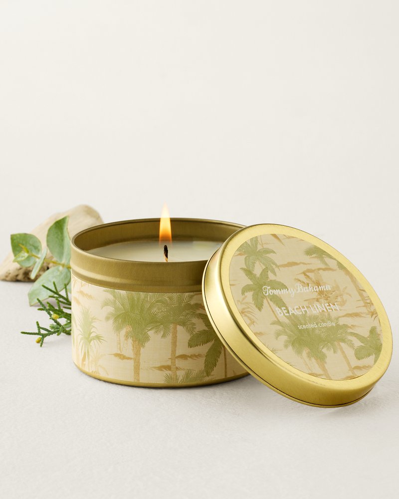 Beach Linen 6-oz. Travel Candle Tin - Gold