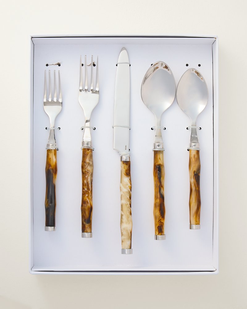 Resin Bamboo Flatware - Set of 5 - Multicolor