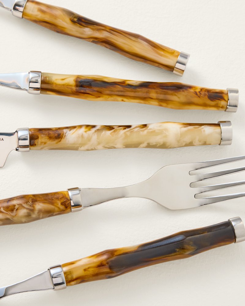 Resin Bamboo Flatware - Set of 5 - Multicolor