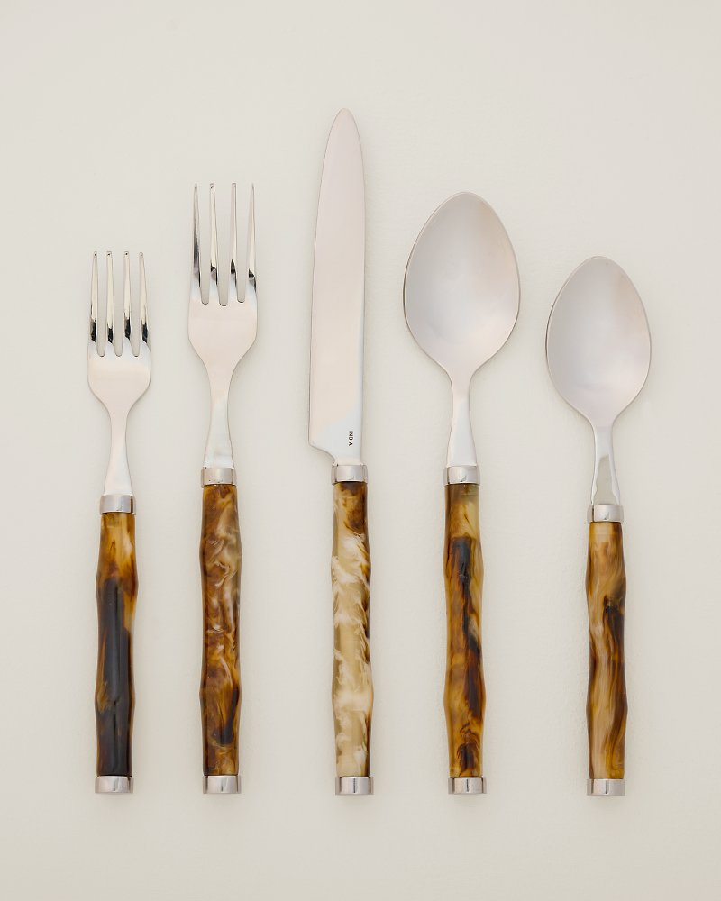 Resin Bamboo Flatware - Set of 5 - Multicolor