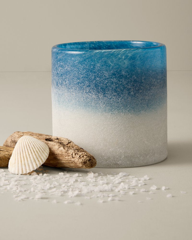 Sea Salt &amp; Coastal Mist Frosted Glass 8.8-oz. Candle - Sea Salt