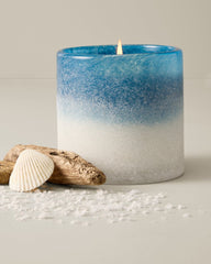 Sea Salt &amp; Coastal Mist Frosted Glass 8.8-oz. Candle - Sea Salt