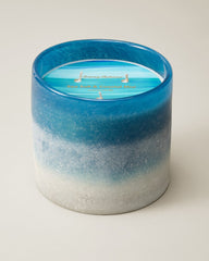 Sea Salt &amp; Coastal Mist Frosted Glass 3-Wick 44-oz. Candle - Sea Salt