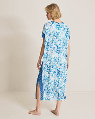 Jersey Maxi Sleep Caftan - Tropical Blue