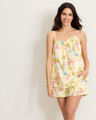 Lawn Tank Top &amp; Boxers Pajama Set - Pale Yellow