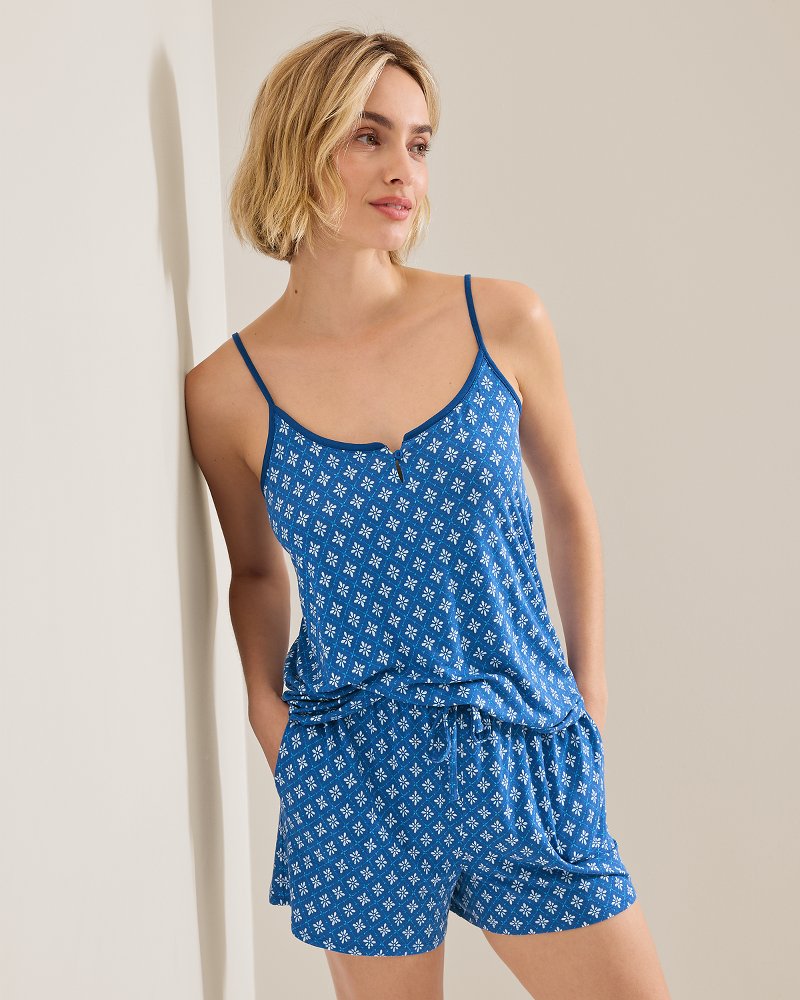 Jersey Tank Top &amp; Boxers Pajama Set - Coastline Navy