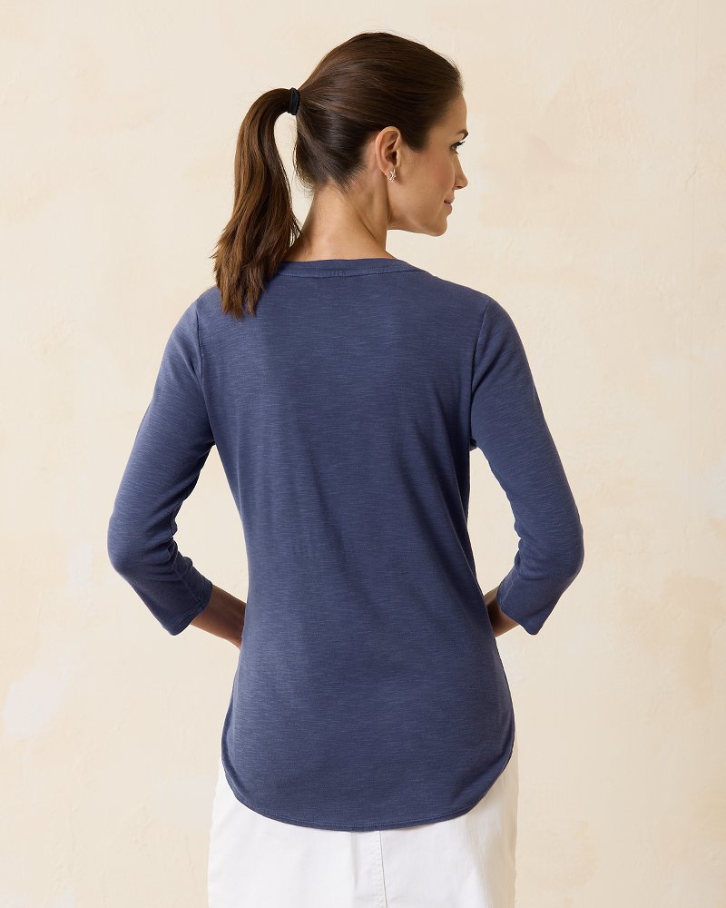Collegiate Ashby Isles Rib 3/4-Sleeve T-Shirt - Kansas