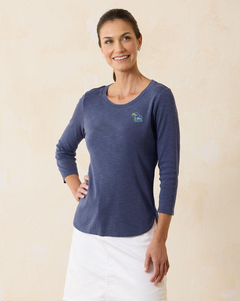 Collegiate Ashby Isles Rib 3/4-Sleeve T-Shirt - Kansas
