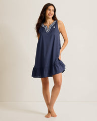 Woven Sleeveless Short Chemise - Classic Navy