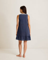 Woven Sleeveless Short Chemise - Classic Navy