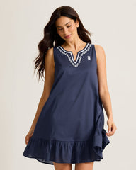 Woven Sleeveless Short Chemise - Classic Navy