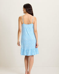 Jersey Sleeveless Short Chemise - Breeze Blue