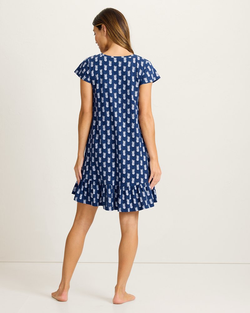 Jersey Cap-Sleeve Short Sleep Dress - Classic Navy