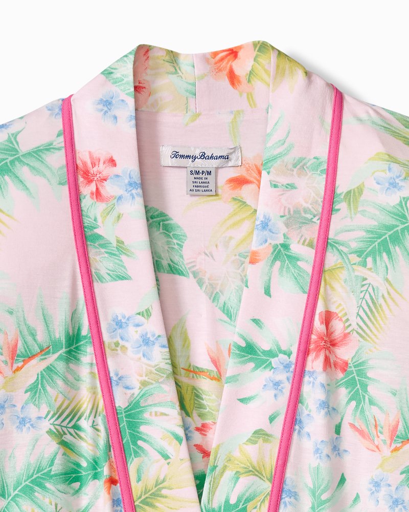 Jersey Long-Sleeve Short Robe - Pale Pink