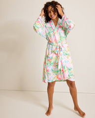 Jersey Long-Sleeve Short Robe - Pale Pink