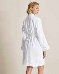 Terry Long-Sleeve Short Robe - Bright White