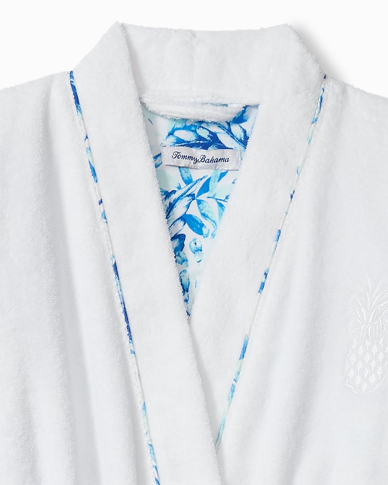 Terry Long-Sleeve Short Robe - Bright White