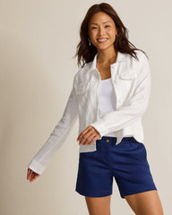 Two Palms Linen Raw-Edge Jacket - White