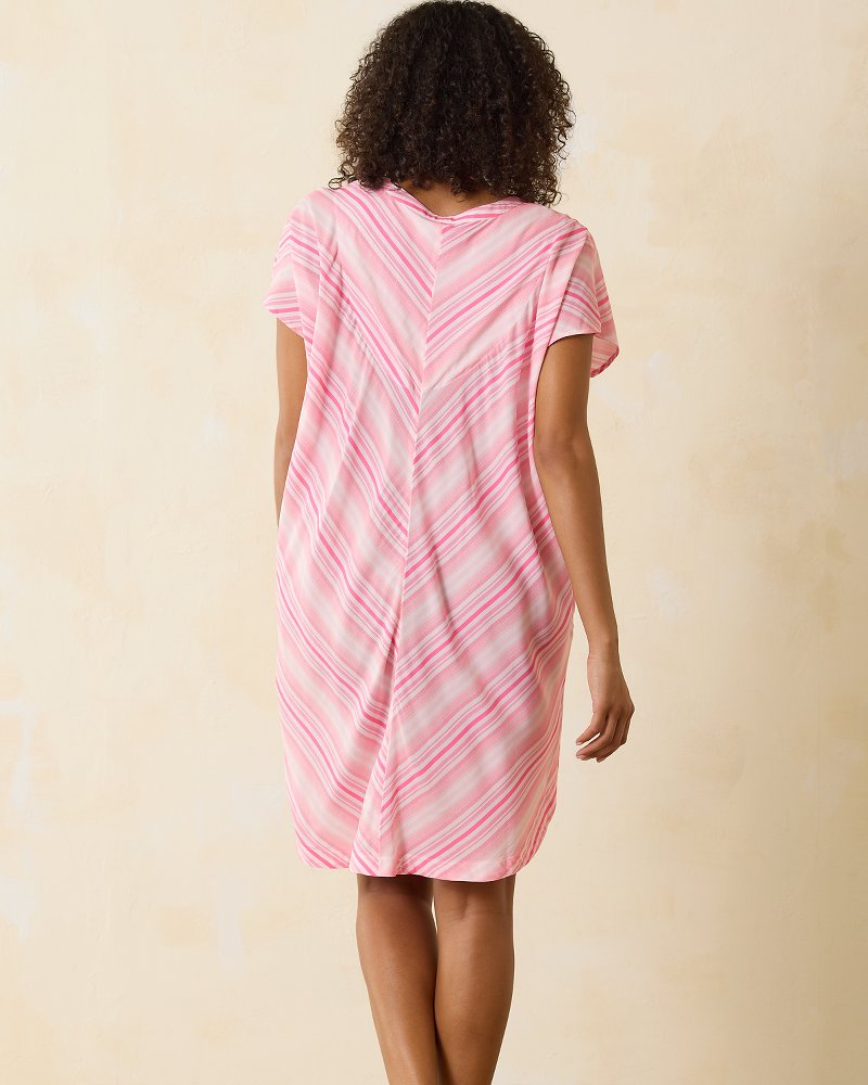 Short-Sleeve Sleep Caftan - Coral Pink