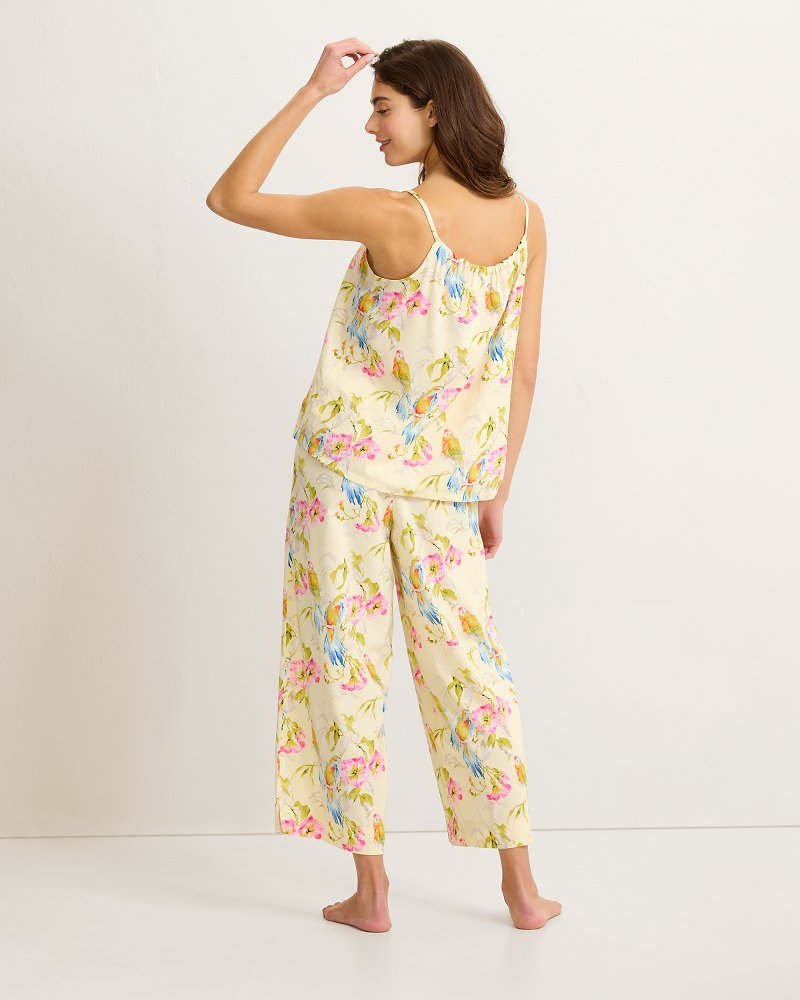 Lawn Tank Top &amp; Cropped Pants Pajama Set - Pale Yellow