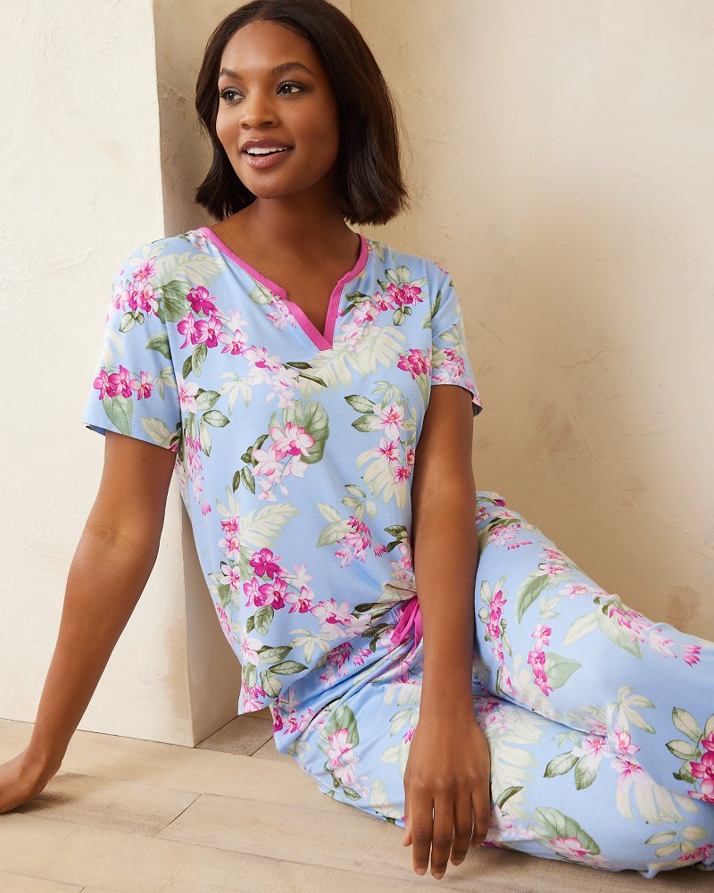 Short Sleeve &amp; Pants Pajama Set - Crystal Blue