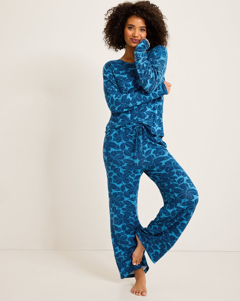 Knit Long Sleeve &amp; Pants Pajama Set - Deep Sea Teal