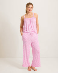Jersey Tank Top &amp; Cropped Pants Pajama Set - Raspberry Creamsicle