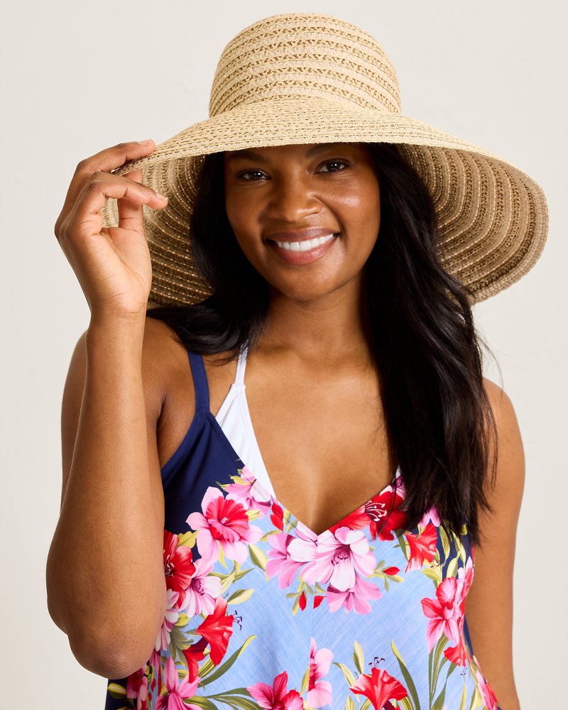 Ribbon Round Crown Packable Sun Hat - Natural